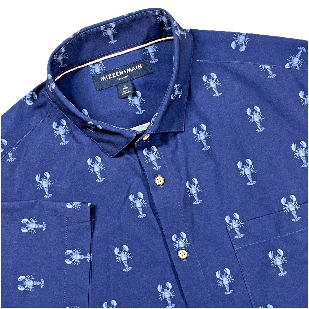 Mizzen Main Leeward Trim Fit Button Down Shirt Men's M Preppy Summer Lobster Sea